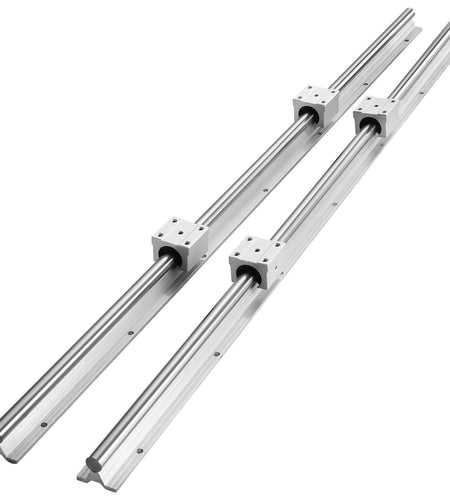 Linear Guide Rail Set, SBR16 1000mm, 2 PCS 39.4 in/1000 mm SBR16 Guide Rails and 4 PCS SBR16UU Slide Blocks, Linear Rails and Bearings Kit for Automated Machines DIY Project CNC Router Machines