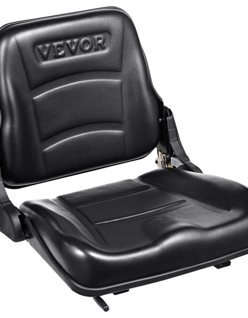 Load image into Gallery viewer, Universal Forklift Seat, Fold Down Tractor Seat with Adjustable Angle Back and Micro Switch, 6.3-13.4 inch Extended Slot Comfortable Forklift Seat for Tractor Loader Excavator
