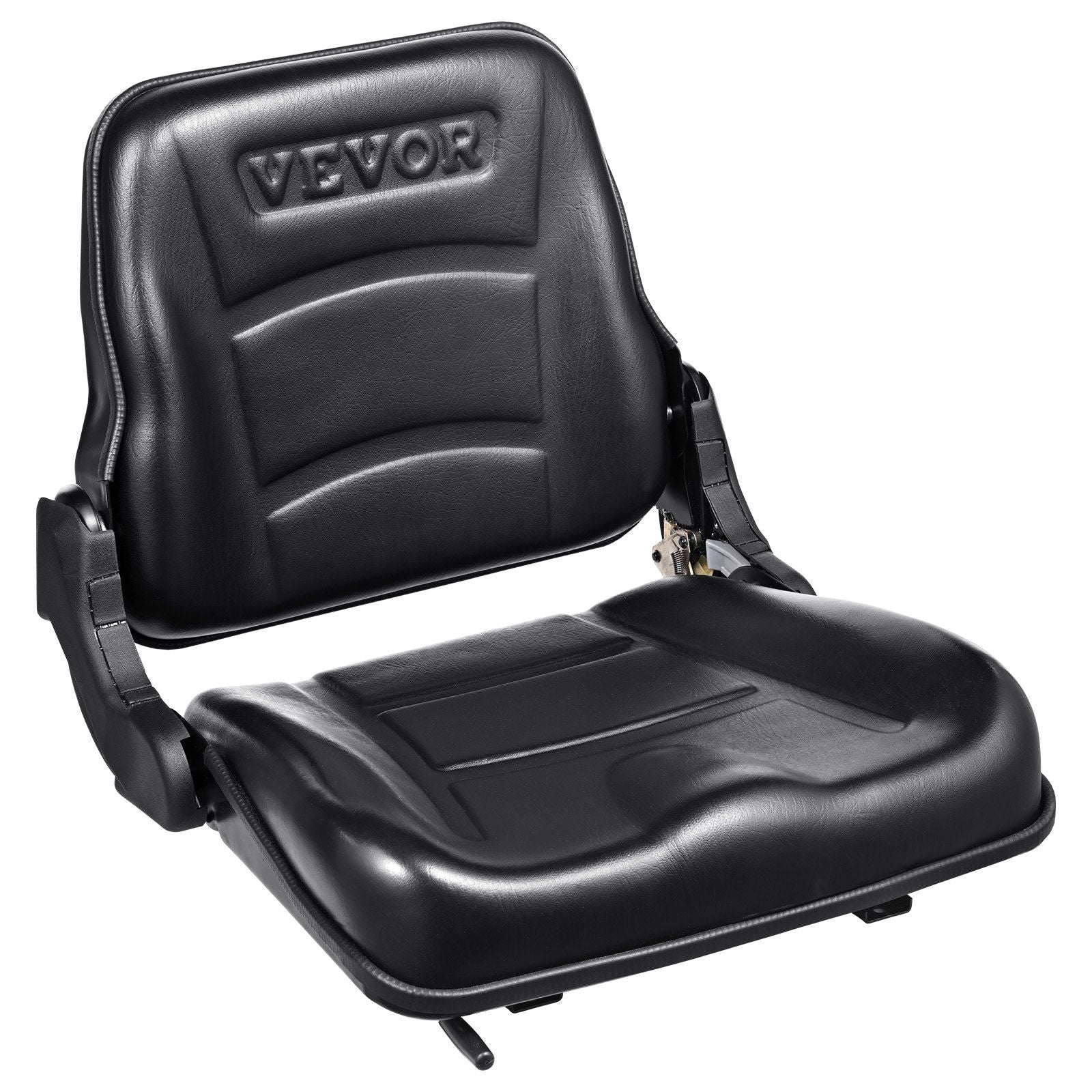 Universal Forklift Seat, Fold Down Tractor Seat with Adjustable Angle Back and Micro Switch, 6.3-13.4 inch Extended Slot Comfortable Forklift Seat for Tractor Loader Excavator