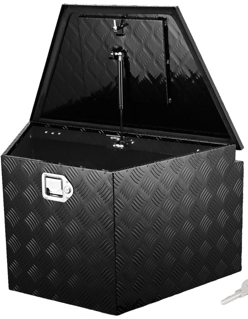 Load image into Gallery viewer, Trailer Tongue Box, Aluminum Alloy Diamond Plate Tongue Box Tool Chest, Heavy Duty Trailer Box Storage with Lock and Keys, Utility Trailer Tongue Box for Pickup Truck, RV, Trailer, 33"x19"x18"
