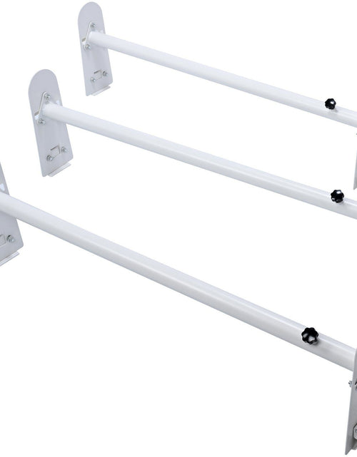 Load image into Gallery viewer, Van Roof Ladder Rack, 3 Bars Alloy Steel Roof Racks, 750 LBS Capacity Rain-Gutter Roof Rack, Adjustable Length 40.2" to 74.8", Van Ladder Rack Compatible with Chevrolet Express, GMC Savana, etc
