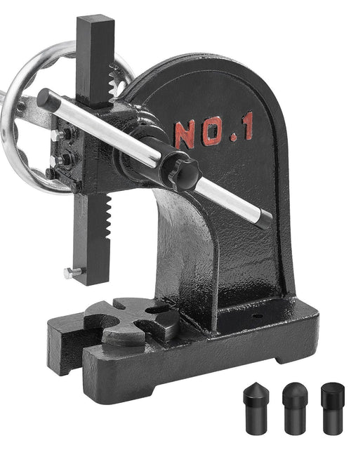 Load image into Gallery viewer, Arbor Press, 1 Ton Manual Arbor Press with Handwheel, 5.9" Maximum Height, Cast Iron Heavy-duty Manual Desktop Arbor Press, Precision Hand Press for Stamping, Bending, Stretching, Forming
