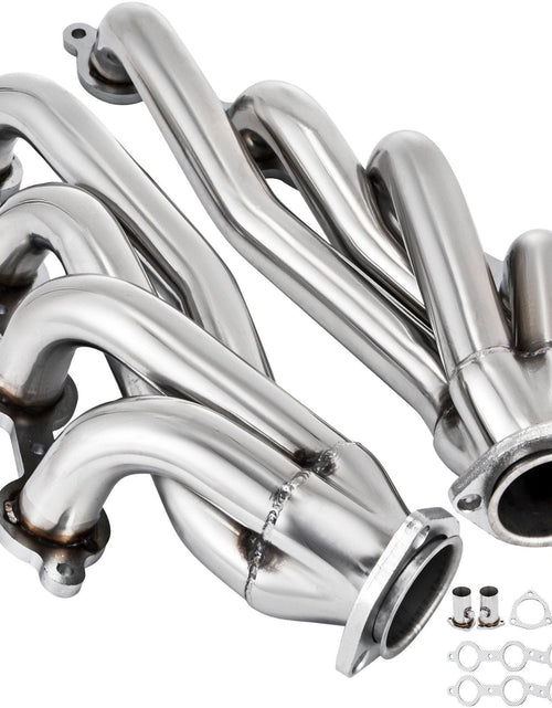 Load image into Gallery viewer, Exhaust Header Set 1 5/8" Exhaust Turbo Headers, Stainless Steel Exhaust Manifold Headers, Shorty Engine Conversion LS Swap Exhaust Headers for Chevy LS1 LS2 LS3 LS6 LS10 SUV/Truck Car
