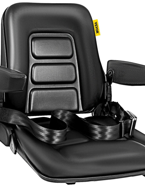 Load image into Gallery viewer, Universal Fold Down Forklift Seat with Retractable Safety Belt, Armrest,Adjustable Seat for Excavator, Forklift, Tractor, Skid Loader, Backhoe Dozer Telehandler
