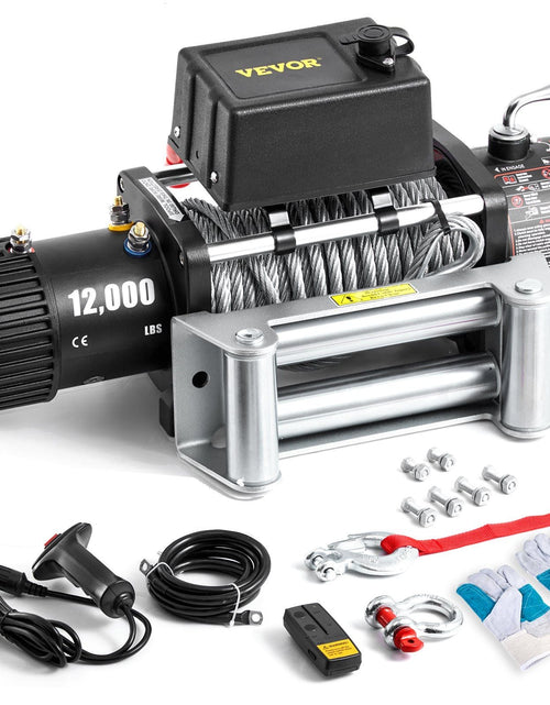 Load image into Gallery viewer, Truck Winch 12000lbs Electric Winch 85ft/26m Steel Cable 12V Power Winch Jeep Winch with Wireless Remote Control and Powerful Motor for UTV ATV &amp; Jeep Truck and Wrangler in Car Lift
