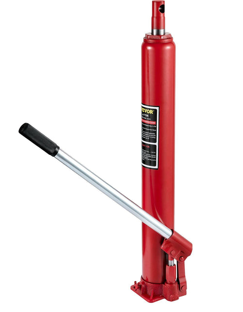 Load image into Gallery viewer, Hydraulic Long Ram Jack, 4 Tons/8818 lbs Capacity, with Single Piston Pump and Flat Base, Manual Cherry Picker w/Handle, for Garage/Shop Cranes, Engine Lift Hoist, Red
