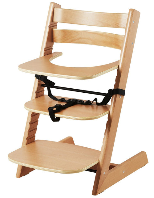 Load image into Gallery viewer, Wooden High Chair for Babies &amp; Toddlers, Convertible Adjustable Feeding Chair, Eat &amp; Grow High Chair with Tray, Grow with Kid Portable Baby Dining Booster Seat, Beech Wood Toddler Chair, Natural
