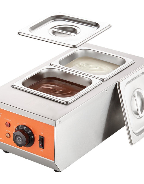 Load image into Gallery viewer, Chocolate Tempering Machine, 9 Lbs 2 Tanks Chocolate Melting Pot with TEMP Control 86~185°F, 800W Stainless Steel Electric Commercial Food Warmer For Chocolate/Milk/Cream Melting and Heating
