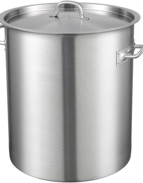 Load image into Gallery viewer, Stainless Steel Stockpot, 42 Quart Large Cooking Pots, Multipurpose Cookware Sauce Pot with Lid &amp; Handle, Heavy Duty Commercial Grade Stock Pot, Sanding Treatment, for Large Groups Events Silver
