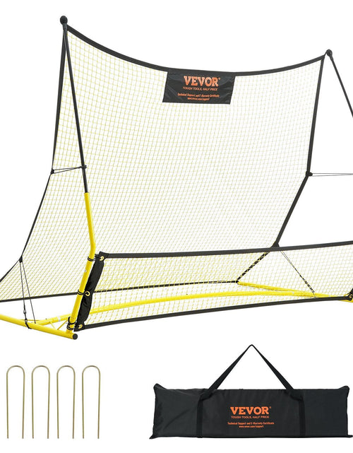 Load image into Gallery viewer, Soccer Trainer, 2-IN-1 Portable Soccer Rebounder Net, 71"x40" Iron Soccer Practice Equipment, Sports Football Rebounder Wall with Portable Bag, Perfect for Team Solo Training, Passing, Volley

