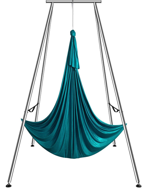 Load image into Gallery viewer, Aerial Yoga Frame &amp; Yoga Hammock, 9.67 ft Height Professional Yoga Swing Stand Comes with 6.6 Yards Aerial Hammock, Max 551.15 lbs Load Capacity Yoga Rig for Indoor Outdoor Aerial Yoga, Green
