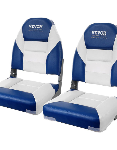 Load image into Gallery viewer, Boat Seats, 21.85" High Back Boat Seat, Folding Boat Chair with Thickened Sponge Padding and Hinge, Fold-Down Boat Captain Chairs for Fishing Boat, Sightseeing Boat, Speedboat, Canoe, 2-Pack
