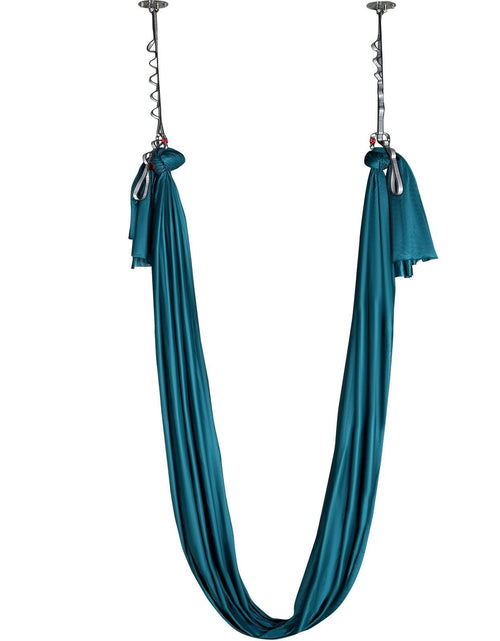 Load image into Gallery viewer, Aerial Silk &amp; Yoga Swing, 8.7 Yards, Aerial Yoga Hammock Kit with 100gsm Nylon Fabric, Full Rigging Hardware &amp; Easy Set-up Guide, Antigravity Flying for All Levels Fitness Bodybuilding, Green
