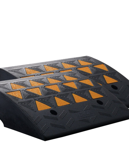 Load image into Gallery viewer, Rubber Curb Ramp 2 Pack, 6" Rise Height Heavy-Duty 33069 lbs/15 T Capacity Threshold Ramps, Driveway Ramps with Stable Grid Structure for Cars, Wheelchairs, Bikes, Motorcycles
