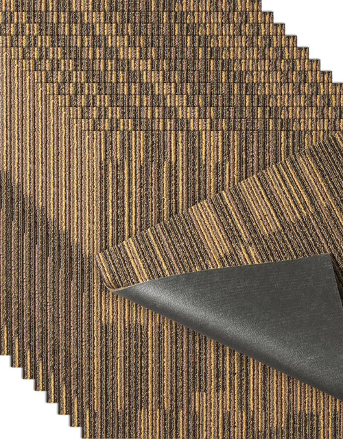 Load image into Gallery viewer, Carpet Tiles Reusable, 20"x 20"Carpet Squares With Padding Attached, Soft Padded Carpet Tiles, Easy Install DIY for Bedroom Living Room (12Tiles, Mixed Brown)
