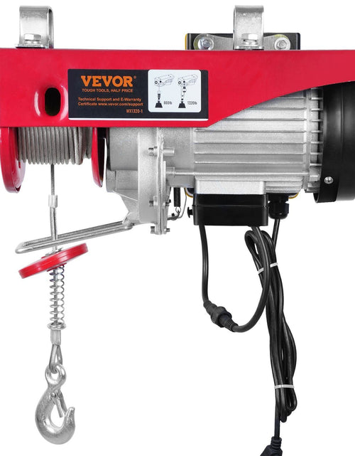 Load image into Gallery viewer, Electric Hoist, 1320 lbs Lifting Capacity, 1150W 110V Electric Steel Wire Winch with Wireless Remote Control, 40ft Single Cable Lifting Height &amp; Pure Copper Motor, for Garage Warehouse Factory
