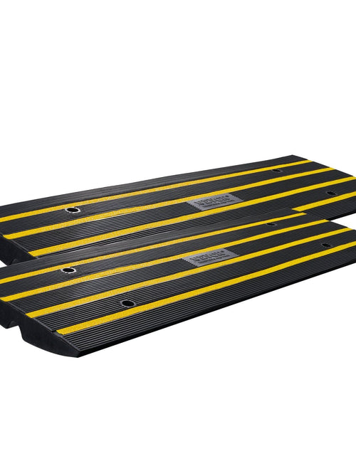 Load image into Gallery viewer, Rubber Curb Ramp for Driveway 2 Pack, 15T Heavy Duty Sidewalk Curb Ramp, 2.6" Rise Height Cable Cover Curbside Bridge Ramp for Garage for Low Cars, Wheelchairs
