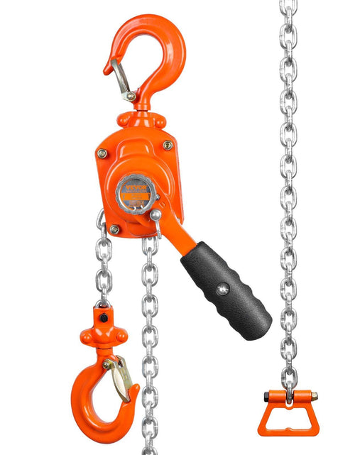 Load image into Gallery viewer, Manual Lever Chain Hoist, 1/2 Ton 1100 lbs Capacity 10 FT Come Along, G80 Galvanized Carbon Steel with Weston Double-Pawl Brake, Auto Chain Leading &amp; 360° Rotation Hook, for Garage Factory Dock
