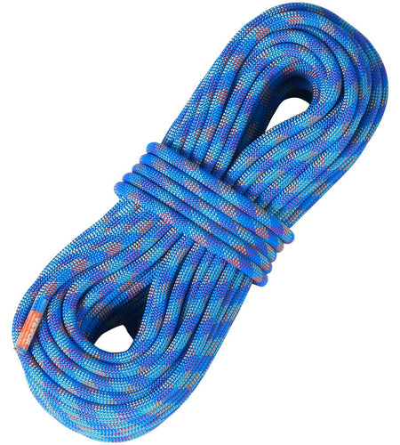 10.2mm Dynamic Climbing Rope, 40M(131ft) Outdoor Rock Climbing Rope 25KN Breaking Tension, Fiber Rope with Steel Snap Hooks for Escape, Rappelling, Fire Rescue, Blue