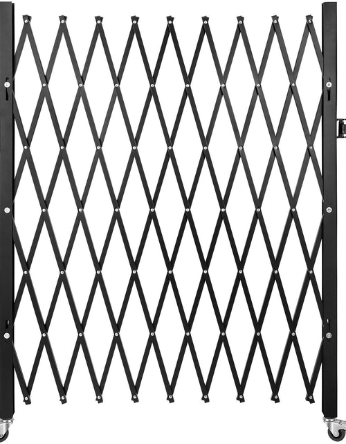 Load image into Gallery viewer, Single Folding Security Gate, 50" H x 75" W Folding Door Gate, Steel Accordion Security Gate, Flexible Expanding Security Gate, 360° Rolling Barricade Gate, Scissor Gate or Door with Padlock
