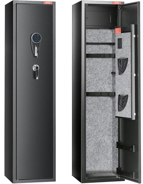 Load image into Gallery viewer, 5 Rifles Gun Safe, Rifle Safe with Digital Keypad &amp; Lock, Gun Storage Cabinet with Built-in Storage Locker, Removable Storage Shelf for Home Long Gun and Pistols
