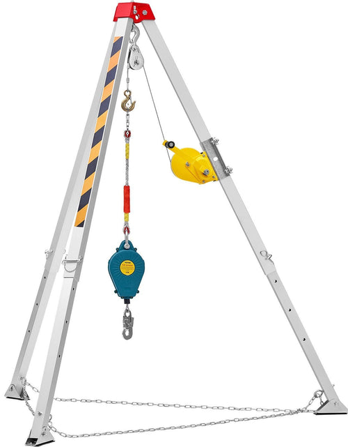 Load image into Gallery viewer, Confined Space Tripod Kit, Confined Space Tripod 7' Legs and 98' Cable, Confined Space Rescue Tripod 32.8' Fall Protection, 1200 lbs Winch, Harness, Storage Bag
