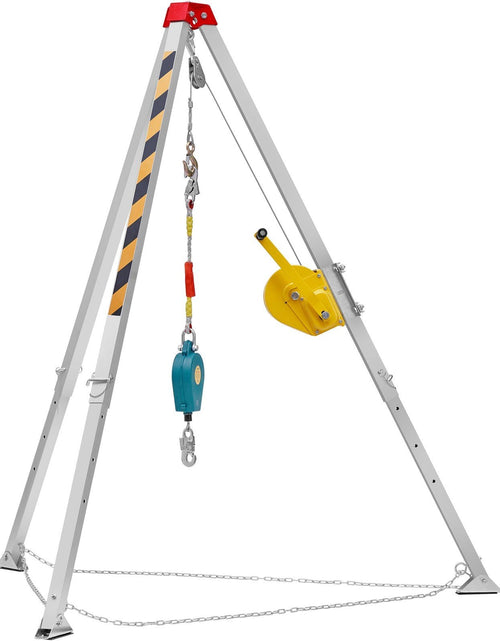 Load image into Gallery viewer, Confined Space Tripod Kit, Confined Space Tripod 7' Legs and 98' Cable, Confined Space Rescue Tripod 32.8' Fall Protection, 1800 lbs Winch, Harness, Storage Bag

