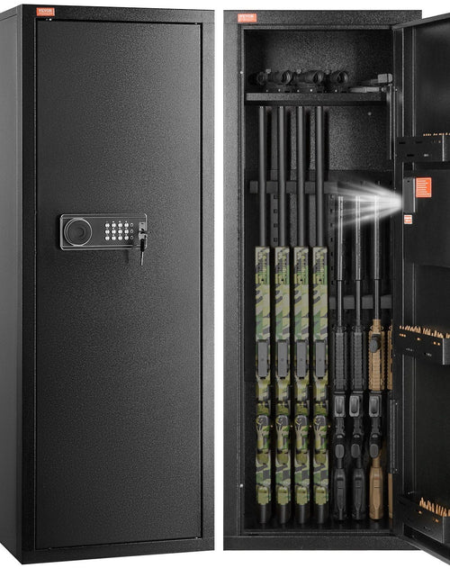 Load image into Gallery viewer, 6-8 Rifles Gun Safe, Rifle Safe with Lock &amp; Digital Keypad, Quick Access Tall Gun Storage Cabinet with Removable Shelf, Rifle Cabinet for Home Rifle and Shotguns
