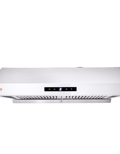 Load image into Gallery viewer, Under Cabinet Range Hood, Dual Motors Ductless Kitchen Stove Vent, Stainless Steel Permanent Filter with 3-Speed Exhaust Fan, 2 Baffle Filters, LED Lights, Touch Control Panel, Silver (30 inch)
