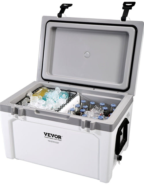 Load image into Gallery viewer, Insulated Portable Cooler, 52 qt, Holds 50 Cans, Ice Retention Hard Cooler with Heavy Duty Handle, Ice Chest Lunch Box for Camping, Beach, Picnic, Travel, Outdoor, Keeps Cool for up to 6 Days
