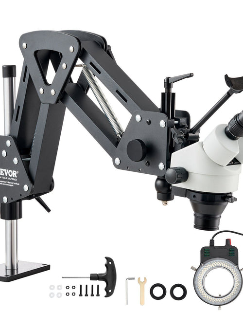 Load image into Gallery viewer, Multi-Directional Microscope with Spring Bracket Ring Light 7X-45X Jewelry
