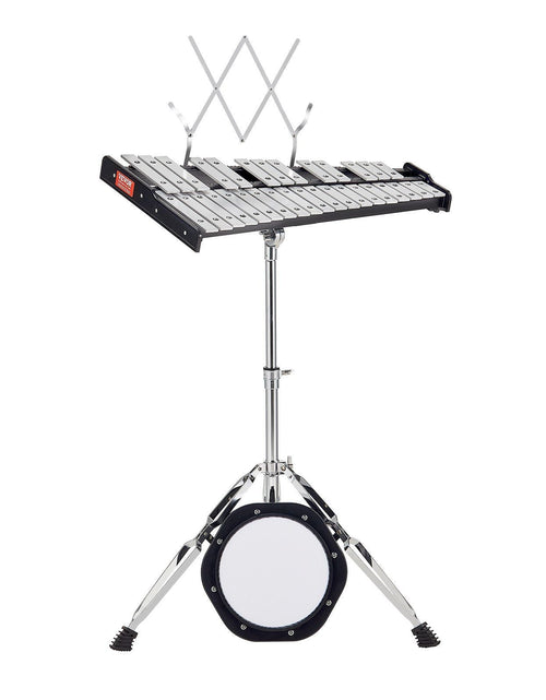 Load image into Gallery viewer, 32 Note Glockenspiel Xylophone Bell Kit, Professional Percussion Instrument Set with Mallets, Drum Sticks, Music Stand, 8" Practice Pad, Adjustable Stand and Carrying Bag for Students &amp; Adults
