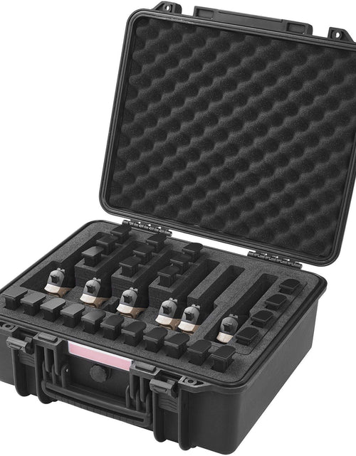 Load image into Gallery viewer, Hard Pistol Cases with Pre-cut PU Foam, Waterproof &amp; Dustproof Hard Gun Case for 1 Pistol, 19.3×17.1×8.3 in Lockable Pistol Case, Black
