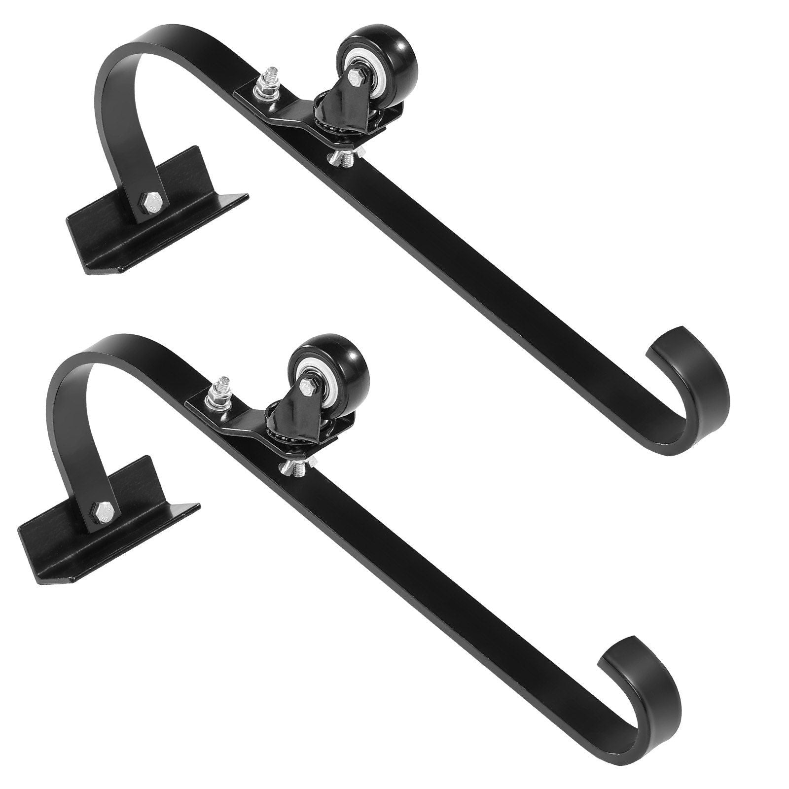 Ladder Roof Hook Stabilizer 2 Pack with Fixed Wheel & Swivel Bar Steel