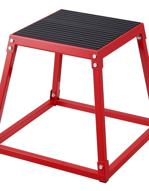 Load image into Gallery viewer, Plyometric Jump Box, 18 Inch Plyo Box, Steel Plyometric Platform and Jumping Agility Box, Anti-Slip Fitness Exercise Step Up Box for Home Gym Training, Conditioning Strength Training, Red
