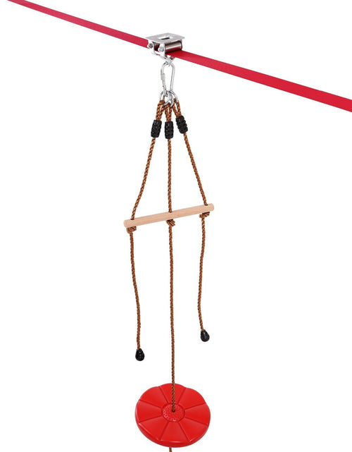 Load image into Gallery viewer, Zipline Kit for Kids and Adult, 65 ft Zip Line Kits Up to 500 lb, Backyard Outdoor Quick Setup Zipline, Playground Entertainment with Zipline, Nylon Safety Harness, Seat, and Handlebar
