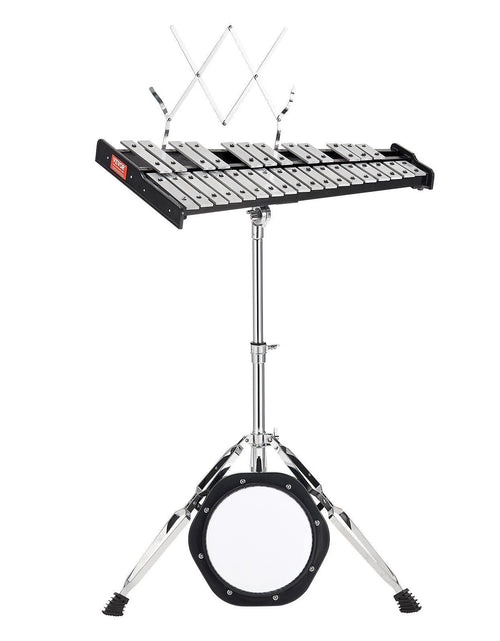 Load image into Gallery viewer, 30 Note Glockenspiel Xylophone Bell Kit, Professional Percussion Instrument Set with Mallets, Drum Sticks, Music Stand, 8" Practice Pad, Adjustable Stand and Carrying Bag for Students &amp; Adults
