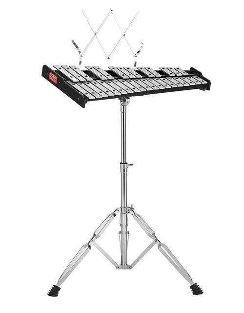 Load image into Gallery viewer, 32 Note Glockenspiel Xylophone Bell Kit, Professional Percussion Instrument Set with Mallets, Drum Sticks, Music Stand, Adjustable Stand and Carrying Bag for Students &amp; Adults

