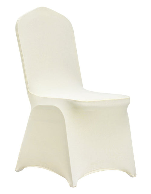 Load image into Gallery viewer, Stretch Spandex Folding Chair Covers, Universal Fitted Chair Cover, Removable Washable Protective Slipcovers, for Wedding, Holiday, Banquet, Party, Celebration, Dining (100PCS Ivory White)

