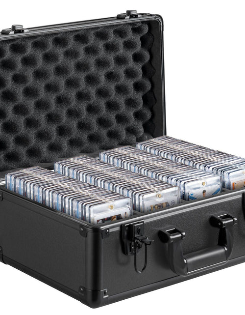 Load image into Gallery viewer, Graded Card Storage Box, 4 Slots, Graded Sports Cards Holder Carrying Case with Key Lock Foam Dividers, for 96 PSA Graded Cards 68 BGS Cards 76 SGC Cards 348 Top Loaders or 999+ Loose Cards

