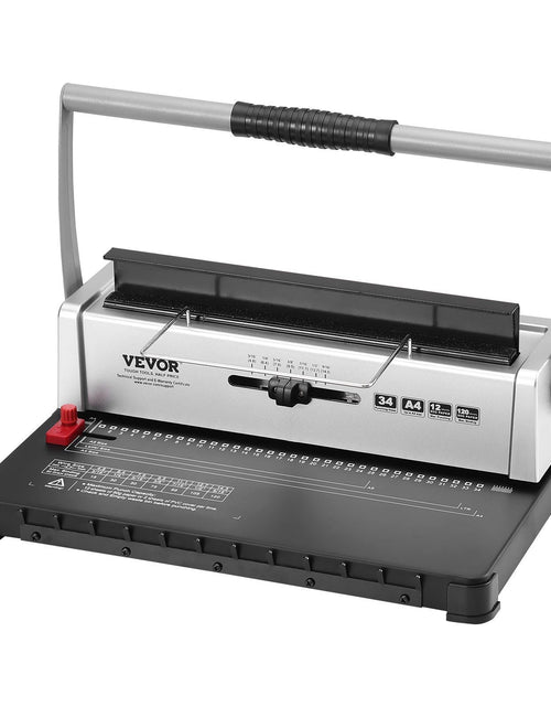 Load image into Gallery viewer, Coil Spiral Binding Machine, Manual Book Maker 34-Holes Binding 120 Sheets, Punch Binder with Adjustable 3/16" - 9/16" Coil Binding Spines and Side Margin, for Letter Size, A4, A5
