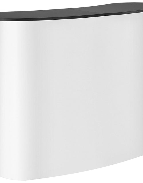 Load image into Gallery viewer, Portable Tradeshow Podium Table, 51.18" x 18.31" x 37.4", Display Exhibition Counter Stand Booth Fair with Wall, Foldable Promotion Retail Bar Table Pop Up Podium with Storage Rack, Carrying Bag
