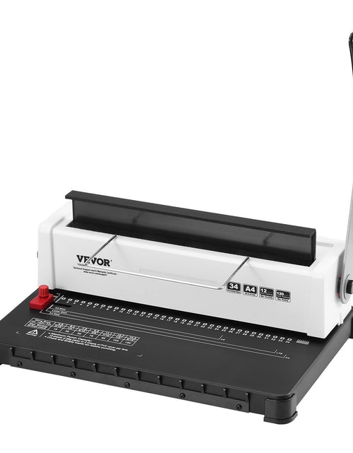 Load image into Gallery viewer, Coil Spiral Binding Machine, Manual Book Maker 34-Holes Binding 120 Sheets, Punch Binder with 100pcs 5/16'' Coil Binding Spines, Adjustable Side Margin, for Letter Size, A4, A5
