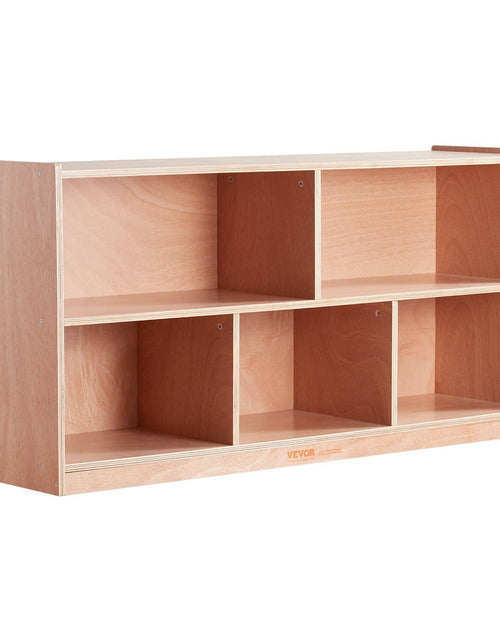 Load image into Gallery viewer, Cubby Toy Organizer Storage Cabinet, 5-Compartment Cubby Storage Shelf, 48''W Kids Toy Storage Cabinet 2-Shelf, Classroom Cubbies, Classroom Furniture for Home, Daycare and Preschool, Natural
