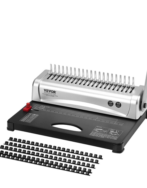 Load image into Gallery viewer, Binding Machine, Comb Binding Machine 21-Holes Binding 450 Sheets, Book Binder Machine with 100 PCS 3/8'' Comb Binding Spines, for Letter Size, A4, A5
