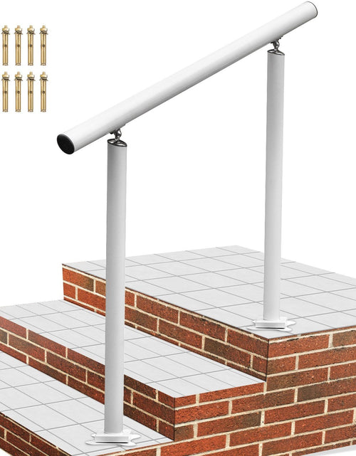 Load image into Gallery viewer, Outdoor Stair Railing Kit, 3 FT Handrails 2-3 Steps, Adjustable Angle White Aluminum Stair Hand Rail for The Elderly, Handrails for Outdoor Steps
