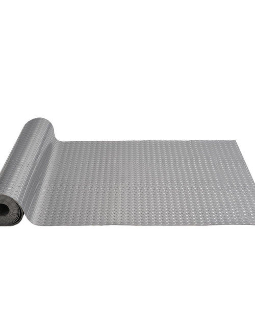 Load image into Gallery viewer, Garage Floor Mat 4.9x13ft Vinyl Garage Flooring Roll Anti-Slide Diamond Texture Silver Garage Mats for Under Car 63.7sqft Covering Space DIY PVC Garage Floor Mat for Gyms Boats Car Trailer
