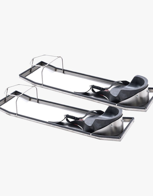 Load image into Gallery viewer, Concrete Knee Boards 28'' x 8'' Slider Knee Boards, Kneeler Board Stainless Steel Concrete Sliders 2 Pair of Moving Sliders w/Concrete Knee Pads &amp; Board Straps for Cement &amp; Concrete Finishing
