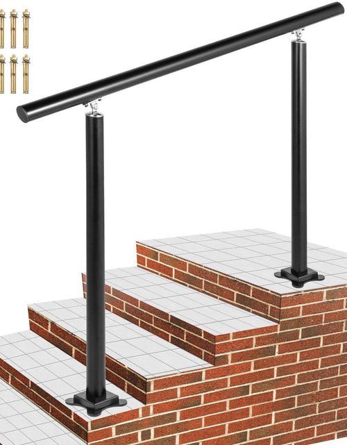 Load image into Gallery viewer, Outdoor Stair Railing Kit, 4 FT Handrails 1-4 Steps, Adjustable Angle Black Aluminum Stair Hand Rail for The Elderly, Handrails for Outdoor Steps
