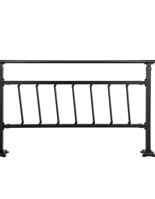 Load image into Gallery viewer, Outdoor Stair Railing, Fits for 1-5 Steps Transitional Wrought Iron Handrail, Adjustable Exterior Stair Railing with Fence, Handrails for Concrete Steps with Installation Kit, Matte Black
